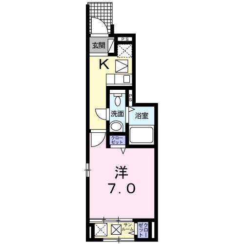 大分市古国府のアパートの間取り