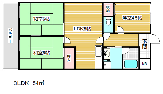 プラーフ夢野の間取り