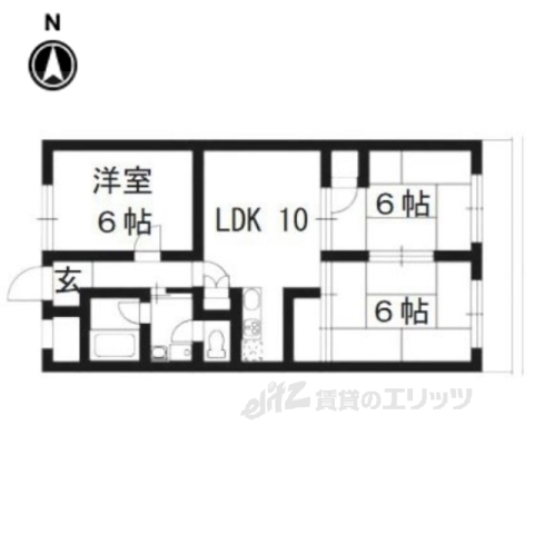 京都市下京区西七条掛越町のマンションの間取り