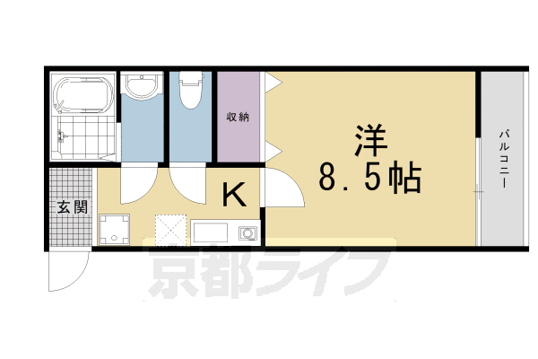 【京都市東山区本町９丁目のアパートの間取り】