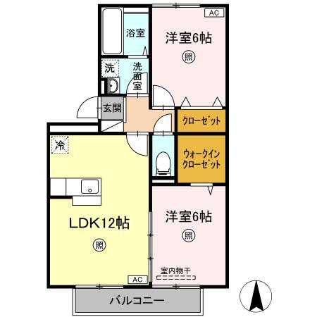 リビングタウン吉成　D棟の間取り