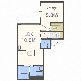 札幌市豊平区福住一条のマンションの間取り