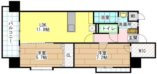 北九州市門司区大里新町のマンションの間取り