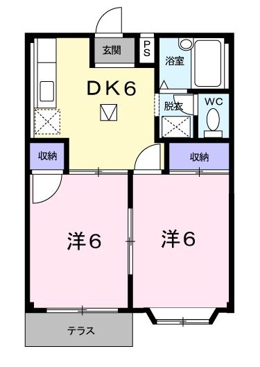 西尾市今川町のアパートの間取り