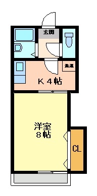 下関市稗田北町のアパートの間取り