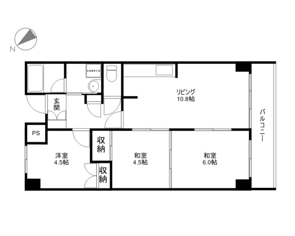 野洲市小篠原のマンションの間取り