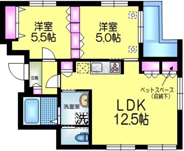 江戸川区中葛西のマンションの間取り