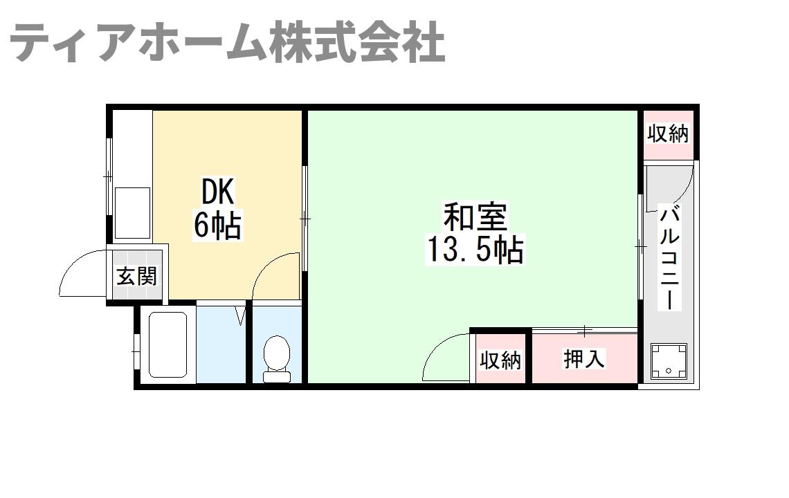 大和高田市西三倉堂のマンションの間取り