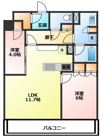 小田原市城山のマンションの間取り