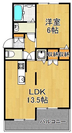 横浜市鶴見区馬場のアパートの間取り