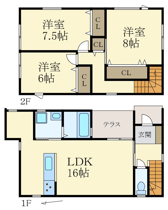 ヴィラージュ津秦の間取り