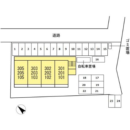 【松江市東出雲町揖屋のマンションの駐車場】