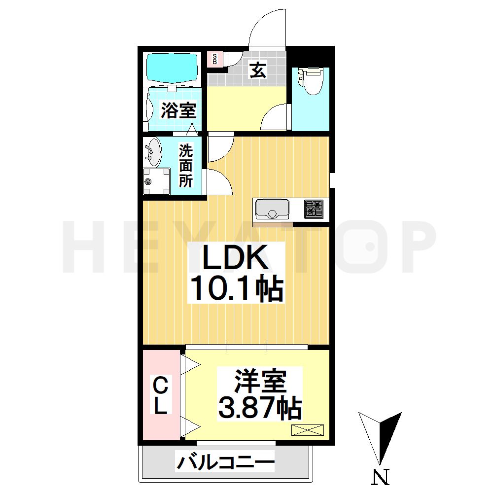 名古屋市港区九番町のアパートの間取り