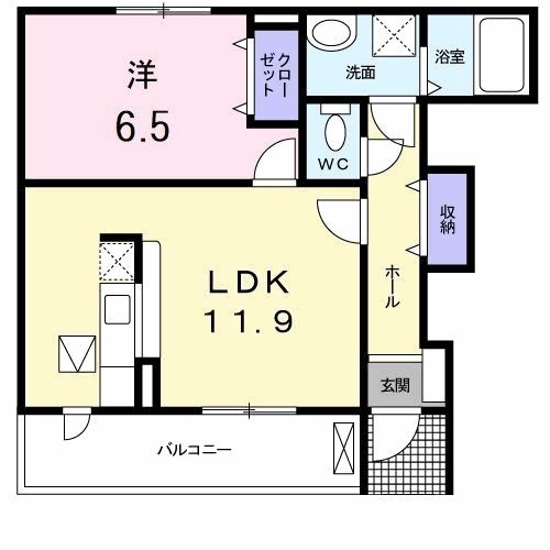 関市山王通西のアパートの間取り