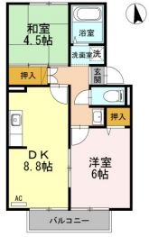 倉敷市片島町のアパートの間取り