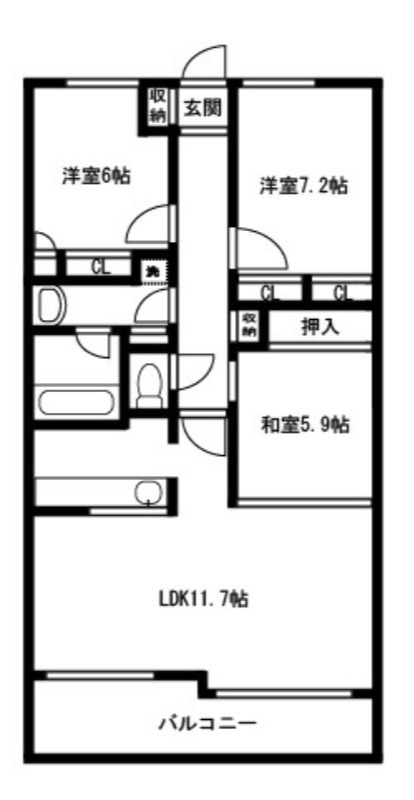 千葉市美浜区高浜のマンションの間取り