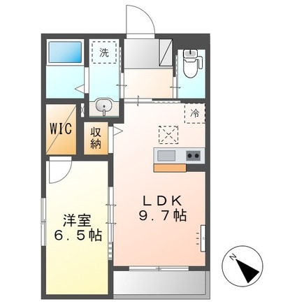 千葉市中央区弁天のアパートの間取り