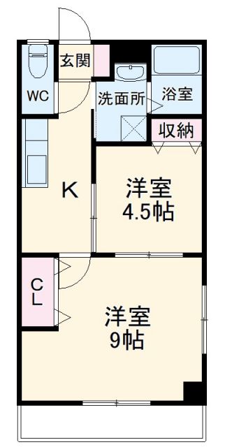 豊橋市緑ケ丘のアパートの間取り