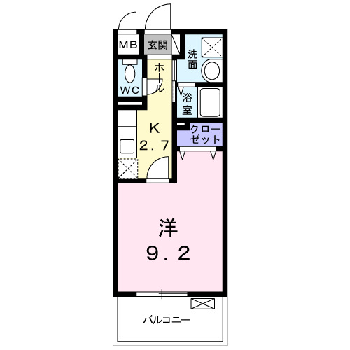 北九州市小倉北区片野新町のマンションの間取り