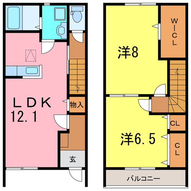 【メゾネットLuceの間取り】