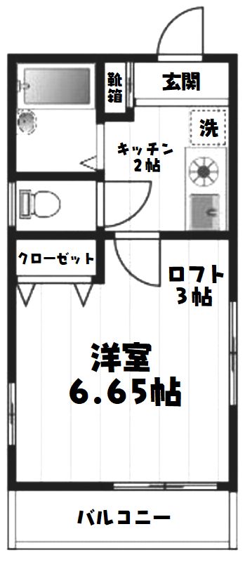 和光市白子のアパートの間取り