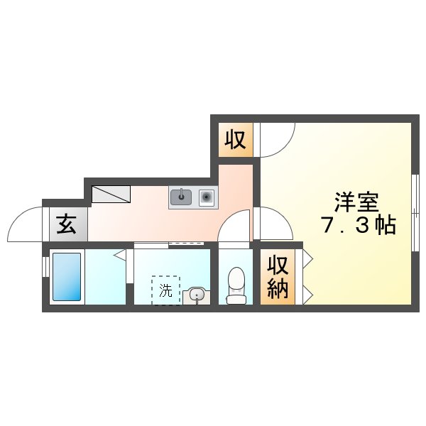 【岡山市中区土田のアパートの間取り】