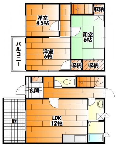 【広島市安佐南区祇園のアパートの間取り】