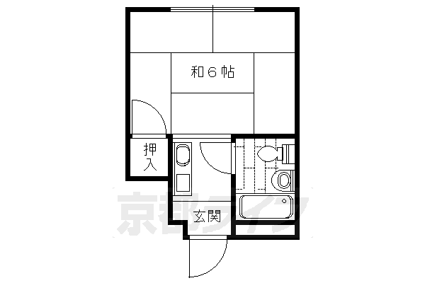 京都市右京区梅津上田町のマンションの間取り