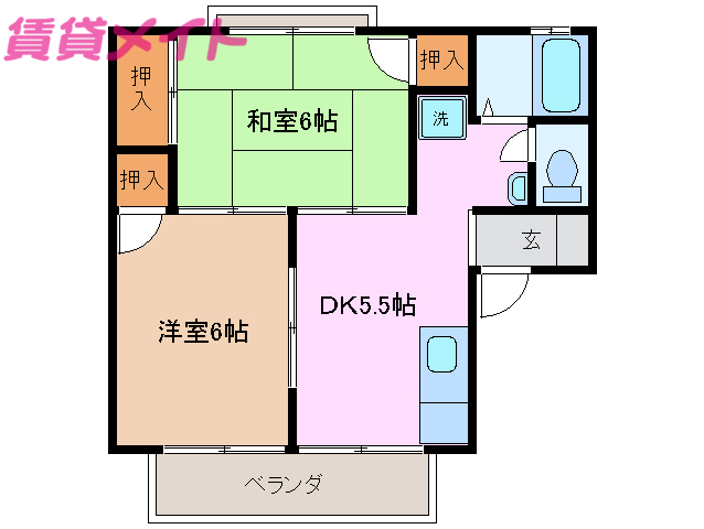 リリーハイツときわ B棟の間取り