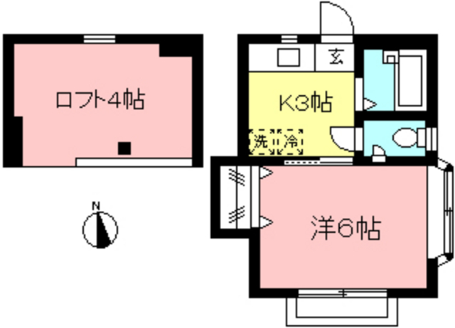 狛江市東和泉のアパートの間取り