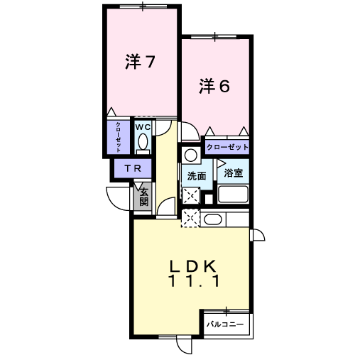 【苫小牧市澄川町のアパートの間取り】