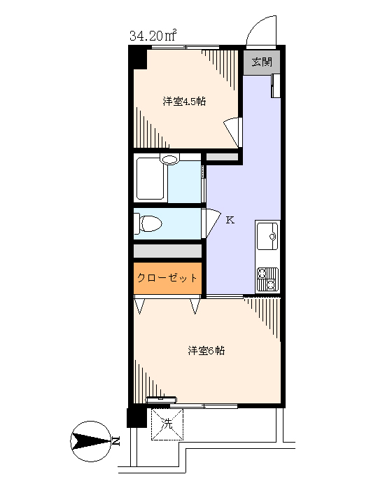 大山ローヤルコーポの間取り