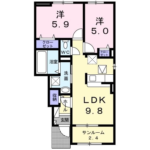 リアンＡの間取り