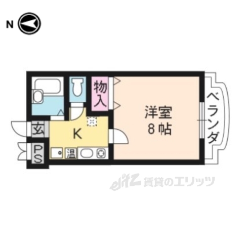 京都市伏見区深草フチ町のマンションの間取り