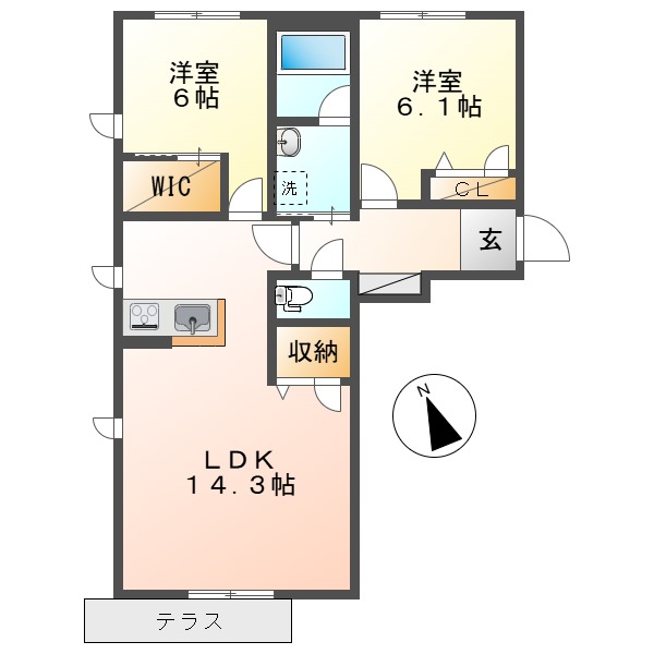 総社市門田のマンションの間取り