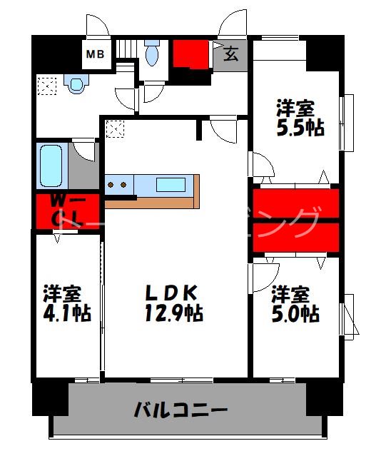 CINQ IWASE BLDの間取り