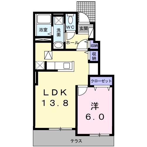 阪南市貝掛のアパートの間取り