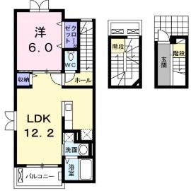ＪＲ山陽本線 福山駅 バス乗車時間：21分 最寄りバス停で下車 徒歩9分 3階建 築14年の間取り写真