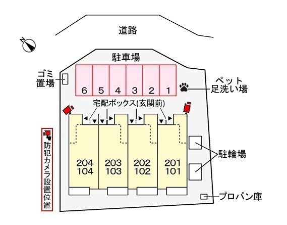 駐車場　見取り図です。
