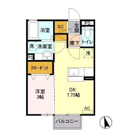 ＪＲ宇都宮線 小山駅 徒歩36分 2階建 築17年の間取り写真