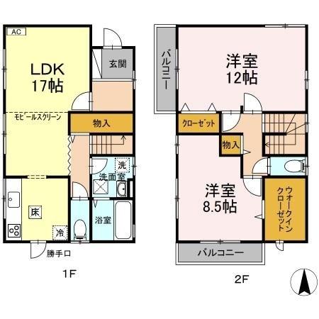 ＪＲ山陽本線 光駅 徒歩28分 2階建 築22年の間取り写真