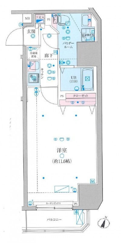 京王線 代田橋駅 徒歩7分 15階建 築7年の間取り写真