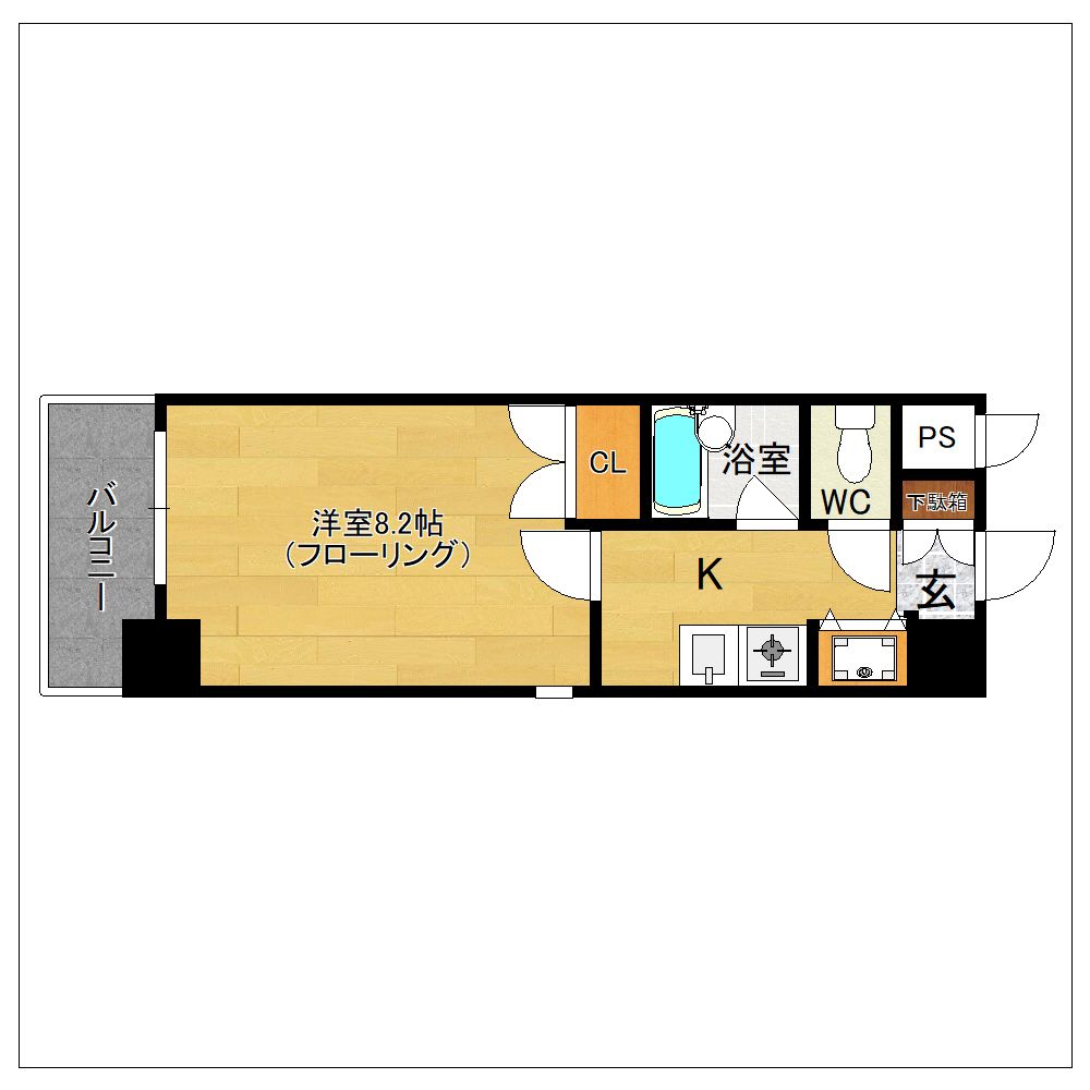 福岡市博多区東光のマンションの間取り