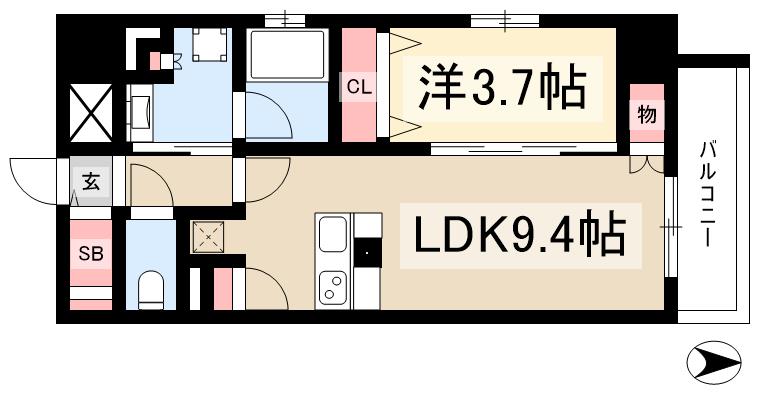 プレサンスロジェ丸の内 PRIME CASAの間取り