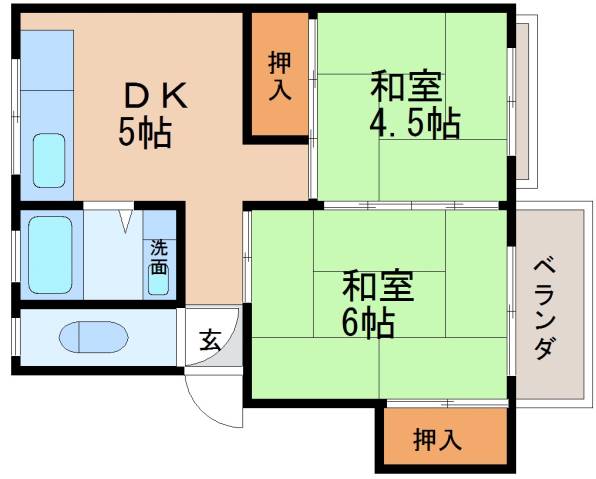 大津市高砂町のマンションの間取り