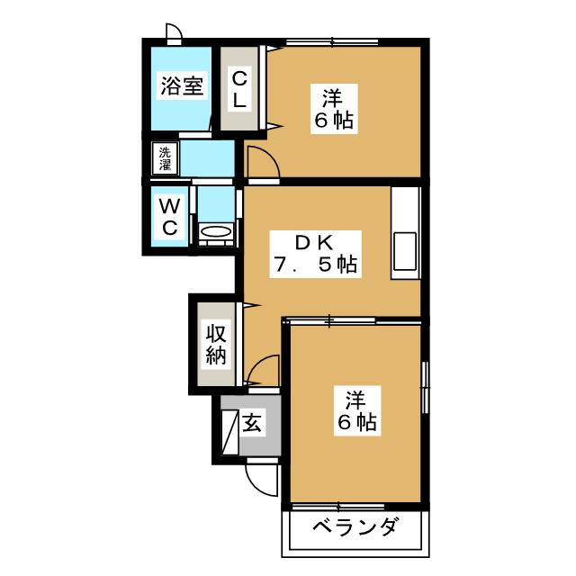 ヴァイオレット加茂野Ｂの間取り