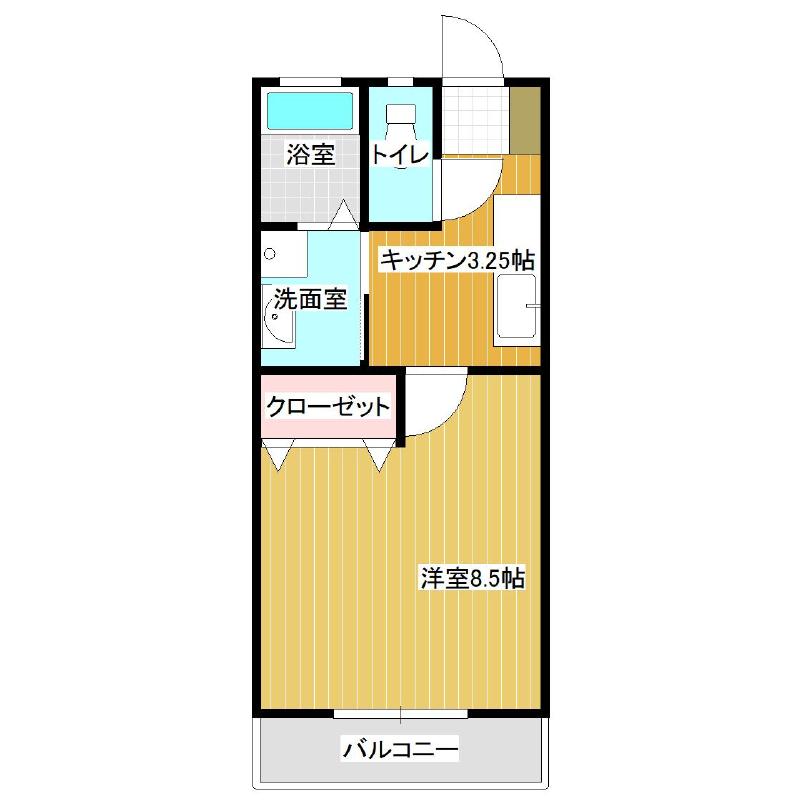 山形市長町のアパートの間取り