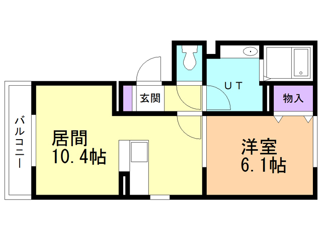 函館市旭町のアパートの間取り