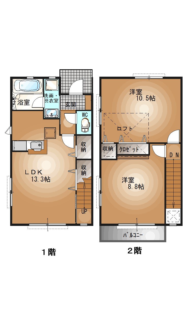 【宇都宮市泉が丘のアパートの間取り】