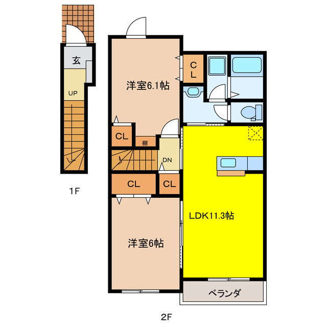 大垣市島里のアパートの間取り